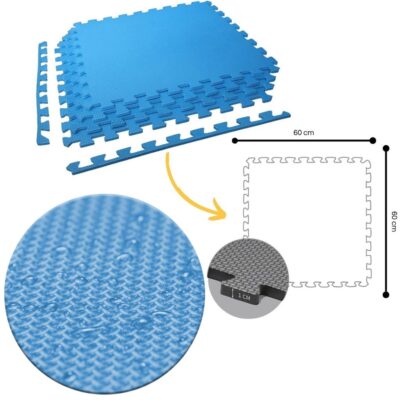 10mm Jigsaw Mat, Blue - T model (Pack of 4 units)