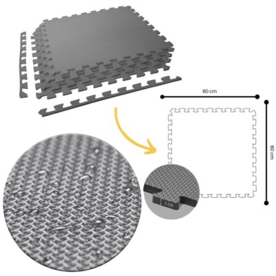10mm Jigsaw Mat, Grey - T model (Pack of 4 units)