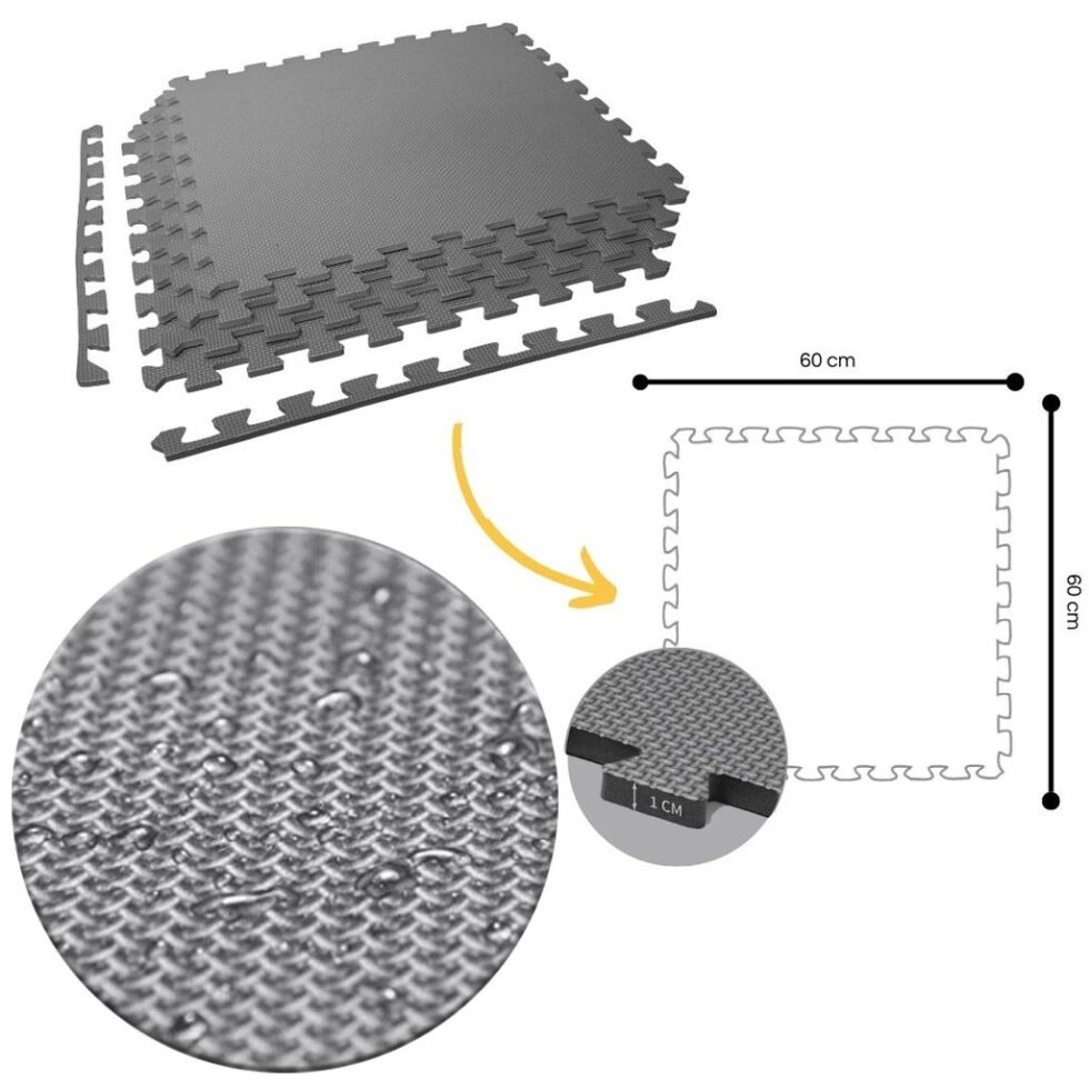 10mm Jigsaw Mat, Grey - T model (Pack of 4 units)