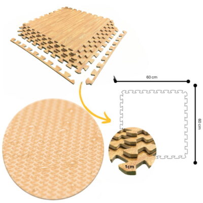 10mm Jigsaw Mat, Parquet - T model (Pack of 4 units)