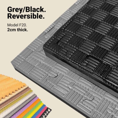 20mm Reversible Jigsaw Mat, Grey/Black - 5 lines model | Reversible Color