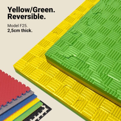 25mm Reversible Jigsaw Mat, Yellow/Green - 5 lines model | Reversible Color